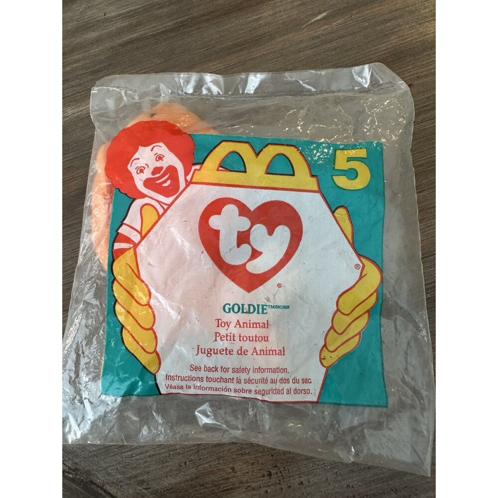 GOLDIE the GOLDFISH TY BEANIE BABY #5 1996 McDONALD'S HAPPY MEAL TOY NRFP